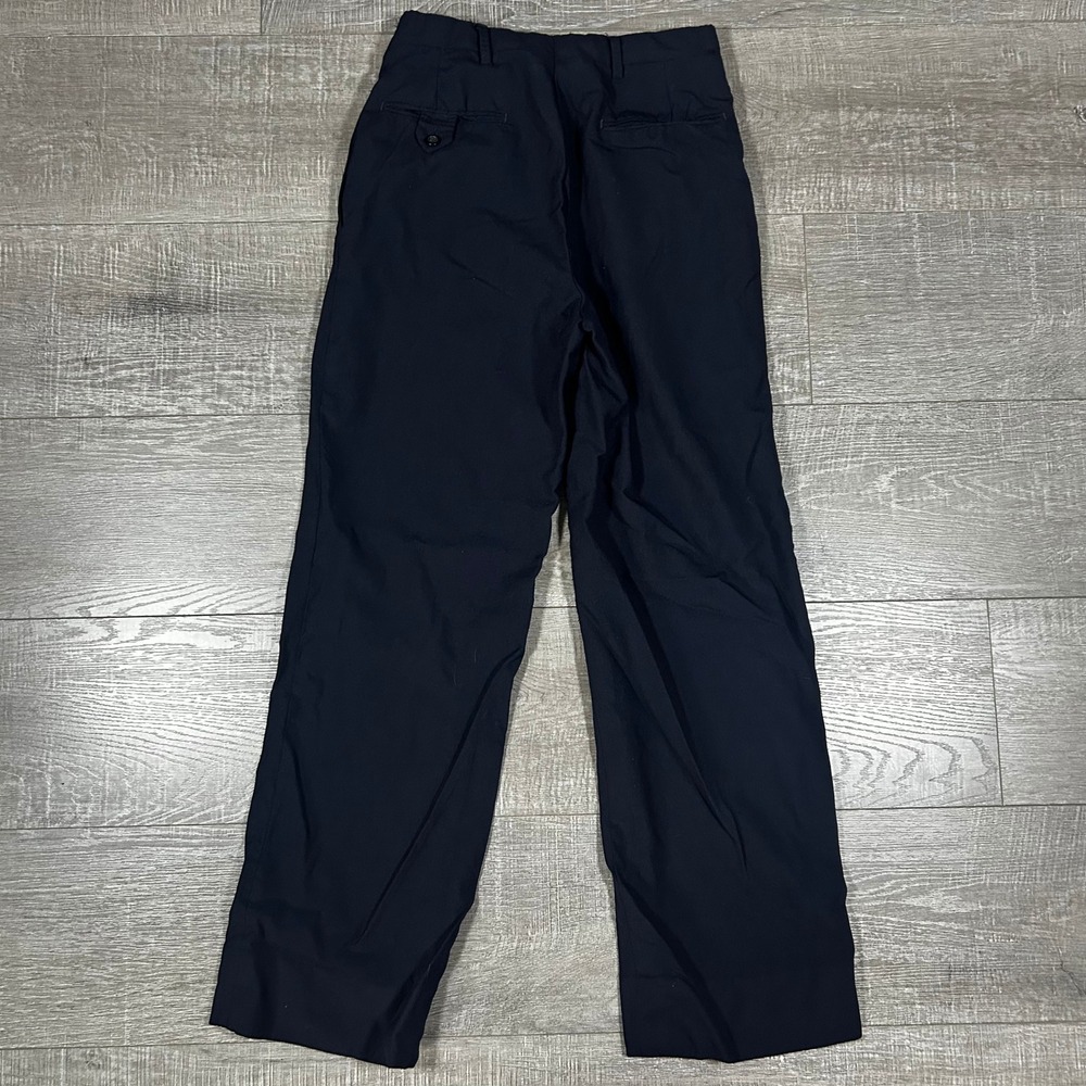 J Press Mens Navy Blue Twill Dress Trousers Straight Leg Flat Front Pants 0562 - Picture 2 of 6